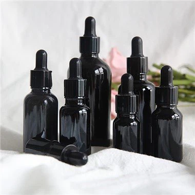 Flacon compte-gouttes d’huile en verre